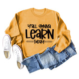 Cross-border Y'all Gonna Learn Today Fashion Letter Loose Sweater Long-sleeved Shirt