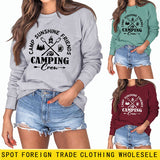 CAMP SUNSHINE FRIENDS CREWNECK LETTERS LOOSE CAMPING LONG-SLEEVED SWEATSHIRT
