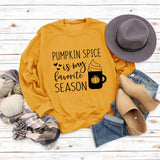 PUMPKIN SPICE IS MY LETTER LOVE PUMPKIN CREWNECK LONG SLEEVES PLUS SIZE SWEATSHIRT WOMAN