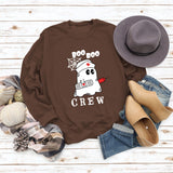 BOO BOO CREW Letter Loose Fall/Winter Bottom Long Sleeve Women's Sweater