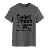 T-shirt à manches courtes et col rond pour femme, lettre de classe Senior Mom Class, mode dames