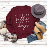 Round Neck Letter Top Women's Sweater LIKE IS Better Sweater Printing