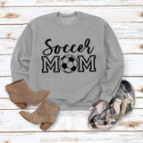 Simple Pullover Round Neck Top Long Sleeve Soccer Mom Printed Loose Sweater