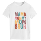 MAMA MOMMY MOM Lettre Mode Col Rond Lâche Manches Courtes T-Shirt