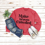 Round Neck Set Tops Long Sleeve Makeheaven Print Loose Sweatshirt