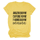 Amazon Shoppin Crewneck Letter Short Sleeve Casual T-shirt Woman T-Shirt