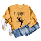 DRINKERBELL Beauty Letters Printed Long-sleeved Large Size Sweater Women