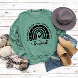 In A World Where Round Neck Letter Women Tops Long Sleeve Printed Sweatshirt