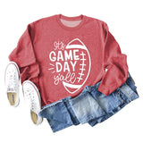 IT'S GAME DAY Y'ALL LOOSE OVERSIZED CREWNECK LONG-SLEEVED SWEATSHIRT WOMEN