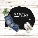 Round Neck Tops Long Sleeve Print Letters Loose Sweatshirt