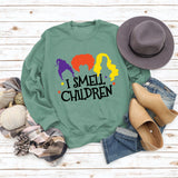 I SMELL CHILDREN Letter Printing Autumn and Winter Ladies Long Sleeve Round Neck Sweater