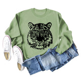 GAME DAY Tiger Letter Loose Bottom Long Sleeves Plus Size Sweatshirt Woman