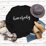 Home Body Round Neck Fashion Autumn and Winter Long-sleeved Loose Large Size Ladies Sweater