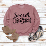 Simple Pullover Round Neck Top Long Sleeve Soccer Mom Printed Loose Sweater