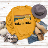 Round Neck Letter Women's T-shirt Take A Hike Print Loose Short-sleeved