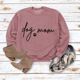 Pullover Simple Round Neck Top Long Sleeve Dog Mom Printed Loose Sweater