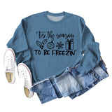 Tis The Season TO BE Letters Printed Long-sleeved Sweater Women