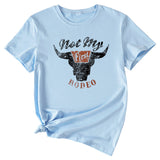 Not My Rodeo Vintage Fun Pattern T-shirt à manches courtes et col rond pour femme