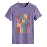 MAMA MOMMY MOM Lettre Mode Col Rond Lâche Manches Courtes T-Shirt