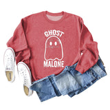 GHOST MALONE Ghost Halloween Letter Print Long-sleeved Sweatshirt