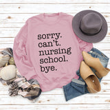 Round Neck Autumn Winter Women's Top Sorry Can't Nursing Letter Sweater