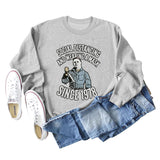 SOCIAL DISTANCING AND LETTERPRINT CREW NECK BOTTOM LONG SLEEVE SWEATER