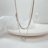 NEHZUS Classic Creative Love Pendant With Double Layer Stainless Steel New Ladies Necklace