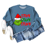 STINK STANK STUN UNDERNEATH CREWNECK PRINT LETTERED LONG-SLEEVED SWEATSHIRT