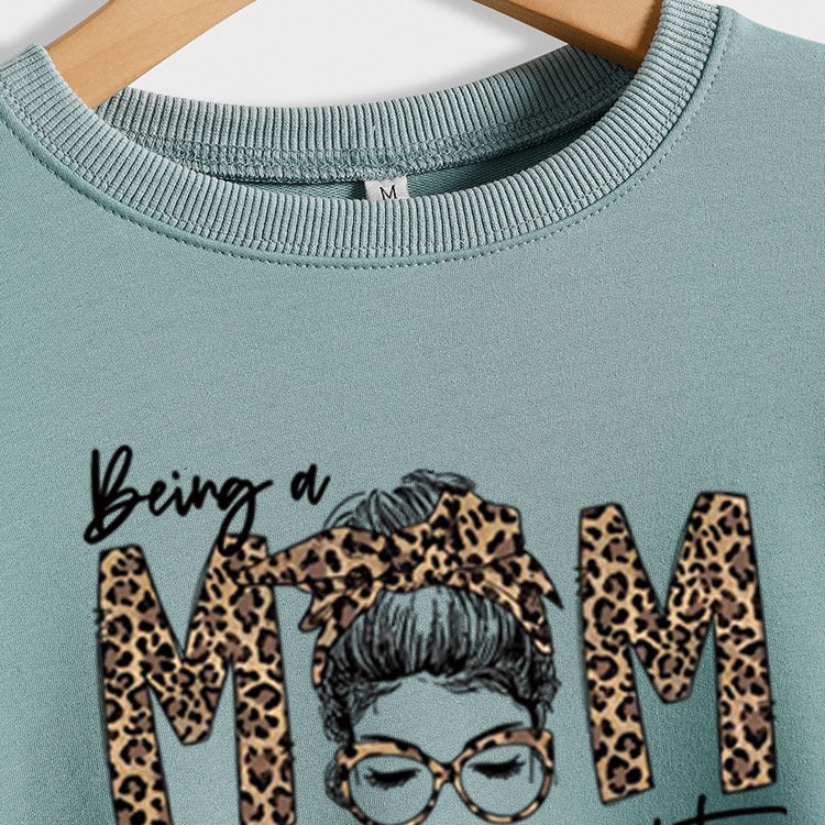 Being A MOM Makes My Life Complete Loose Long-sleeved Large Size Sweater Women