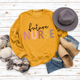 Women's Tops Future Nurse Letter Print Casual Sweatshirt