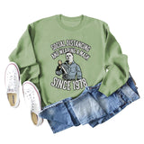 SOCIAL DISTANCING AND LETTERPRINT CREW NECK BOTTOM LONG SLEEVE SWEATER