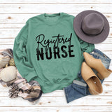 Letter Registered Nurse Fall and Winter Bottoming Large Size Long-sleeved Women's Sweatshirt