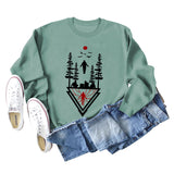 Stranger Things Lettering Loose Bottomed Long-sleeved Sweatshirt Woman