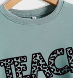 Letter Round Neck Shirt Long Sleeve TEACH Love Printed Loose Sweater