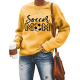 Simple Pullover Round Neck Top Long Sleeve Soccer Mom Printed Loose Sweater