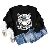 GAME DAY Tiger Letter Loose Bottom Long Sleeves Plus Size Sweatshirt Woman