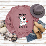 BOO BOO CREW Letter Loose Fall/Winter Bottom Long Sleeve Women's Sweater