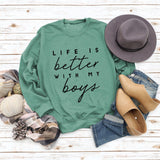 Round Neck Letter Top Women's Sweater LIKE IS Better Sweater Printing