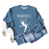 DRINKERBELL Beauty Letters Printed Long-sleeved Large Size Sweater Women