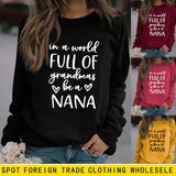 In A World Full Fashion Lettre Col Rond Manches Longues Pull Oversize Fille