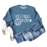 VOLLEYBALL MOM Volleyball Letter Love Round Neck Autumn Winter Long Sleeve Loose Bodysuit