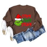 STINK STANK STUN UNDERNEATH CREWNECK PRINT LETTERED LONG-SLEEVED SWEATSHIRT