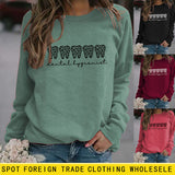 Dental Hygienist Letter Leopard Print Long Sleeve Round Neck Sweater