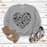 Round Neck Top Long Sleeve Sugar Oil Vanilla Sweater