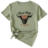 Not My Rodeo Vintage Fun Pattern T-shirt à manches courtes et col rond pour femme