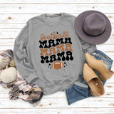 FOOTBALL MAMA Football Letter Printing Fashion Printing New Long Sleeve Sweater
