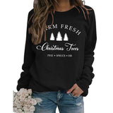 Printed Loose Round Neck Tops Long Sleeve Simple Round Neck Sweater