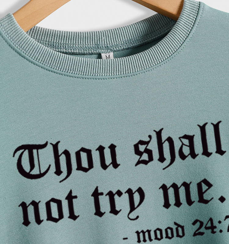 Printed Round Neck Letter Stitching Tops Long Sleeve Thou Shall Not Women's Printed Sweatshirt