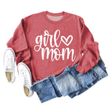 Girmom Love Letter Printing Fashion Loose Bottoming Long Sleeve Plus Size Sweater