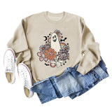 Loose Oversize Printed Long-sleeved Women's Sweatshirt